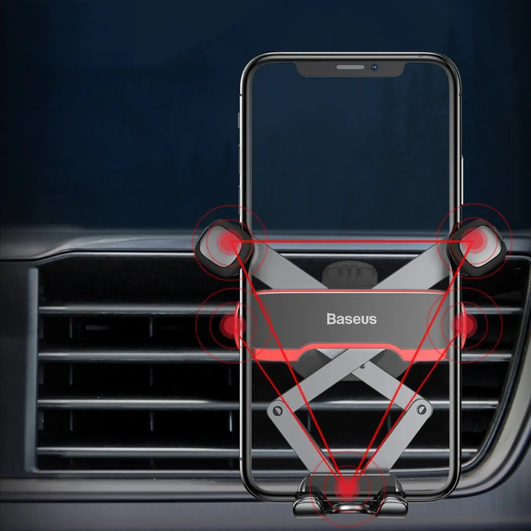 Baseus Lateral Gravity Autotelefoonhouder - Transparant