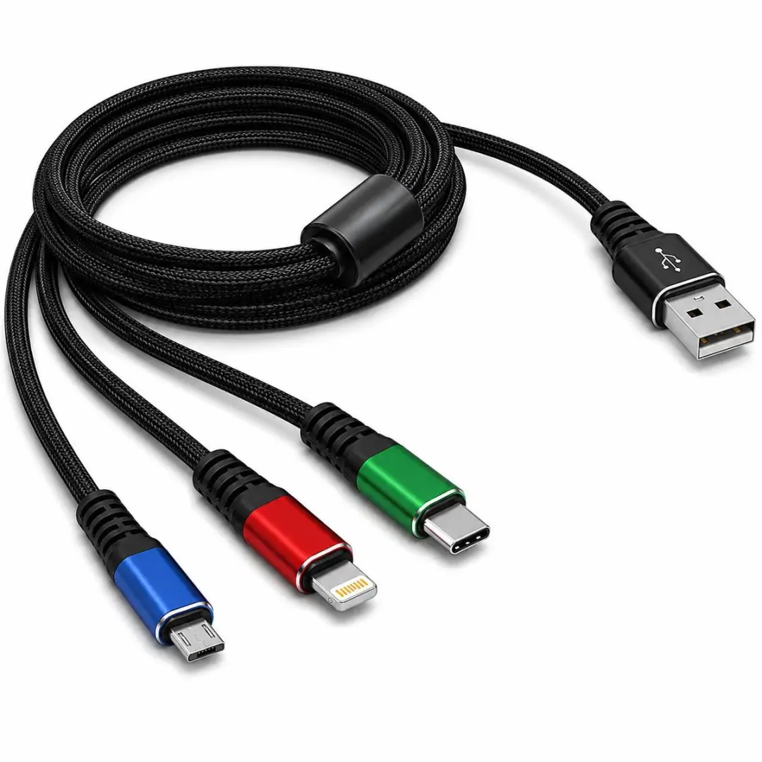 Delock USB 3-in-1 Opladerkabel 2m - Type-A/Lightning/Micro-USB/USB-C - Zwart