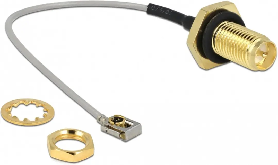 Delock MHF I LK RP-SMA Kabel - 0,10m - Grijs