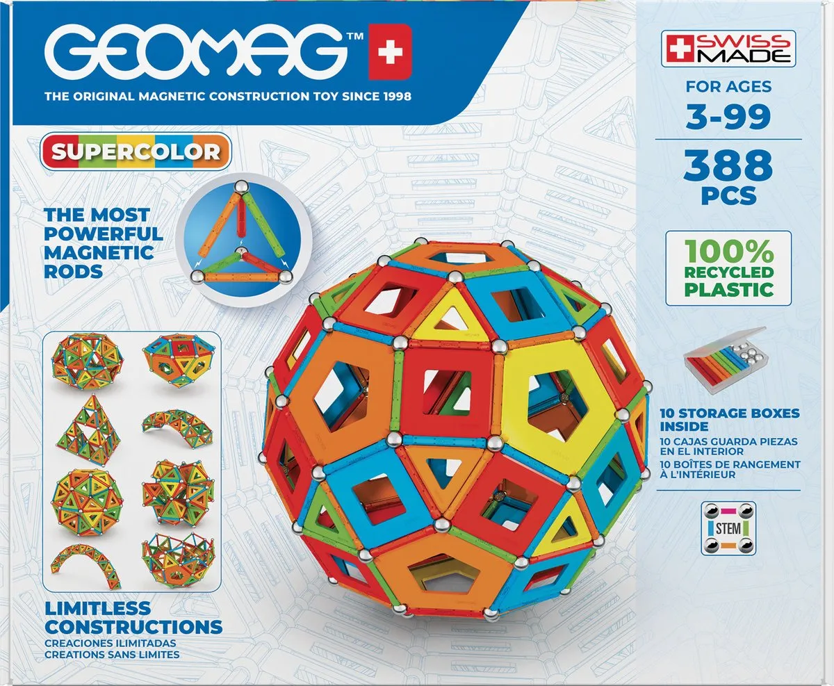 Geomag Super Colors Magnetische Panels - 388-delige set - Multikleur