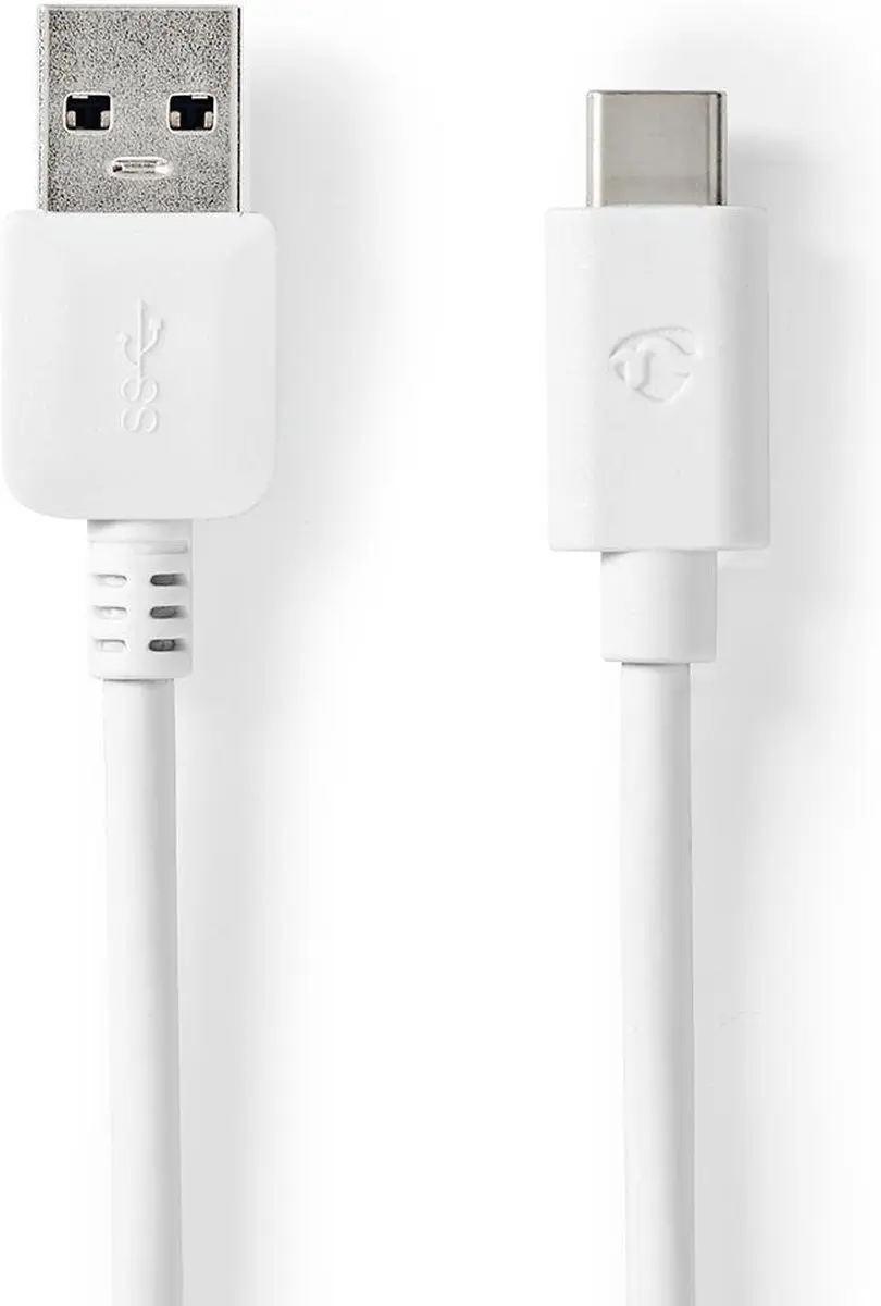 Nedis USB 3.2 Gen 1 A-C Kabel 60W 2m - Wit