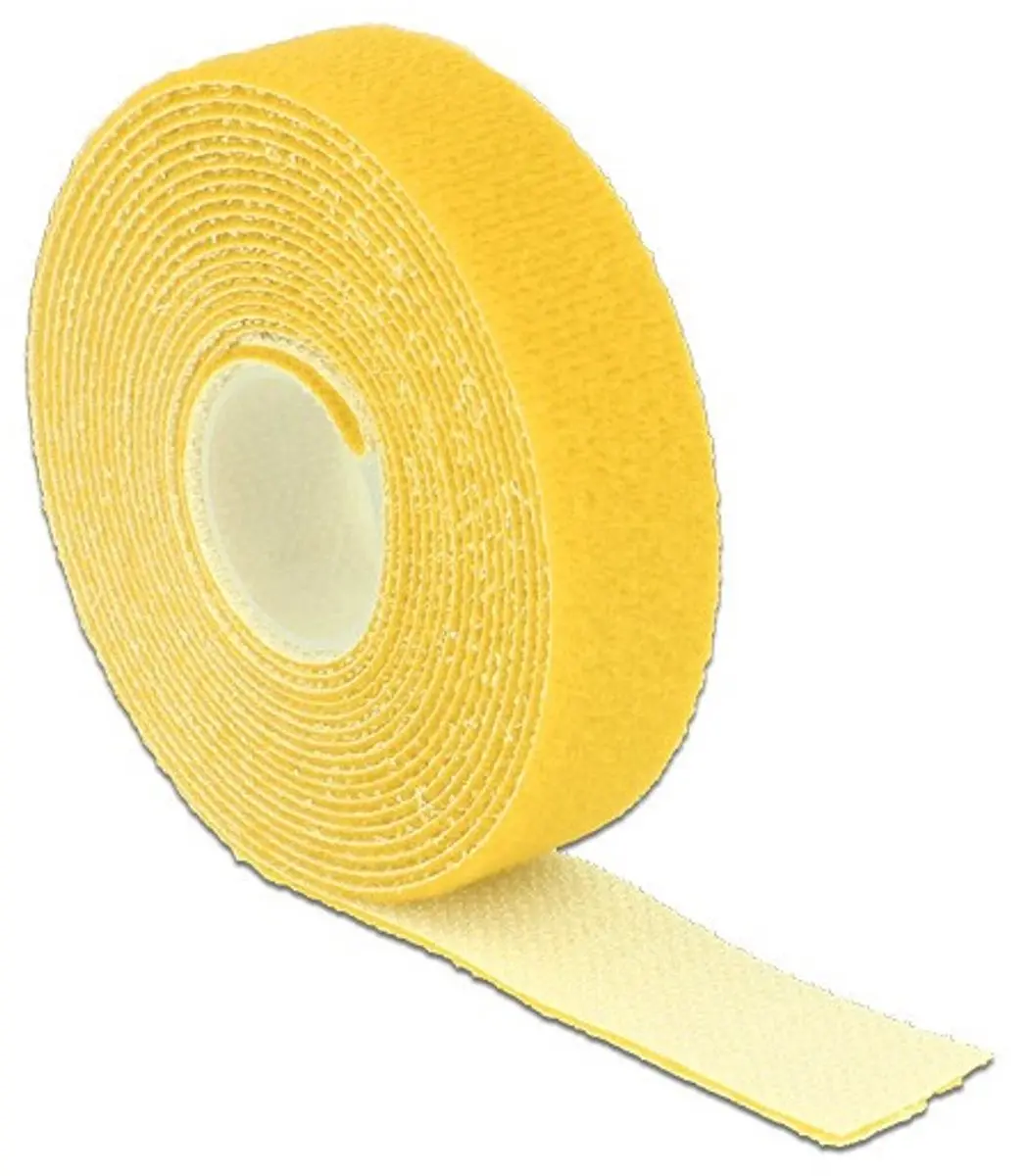 Delock Klittenbandrol 20mm Geel - 3m