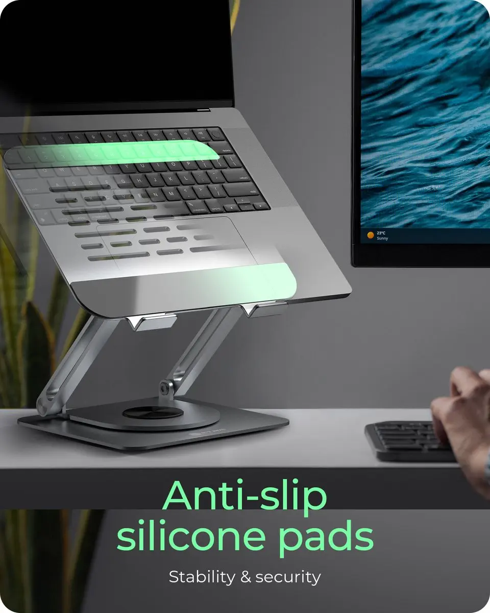 Icy Box IB-NH300-R Laptopstandaard - Draaibaar & verstelbaar - 17 Inch - Zilver