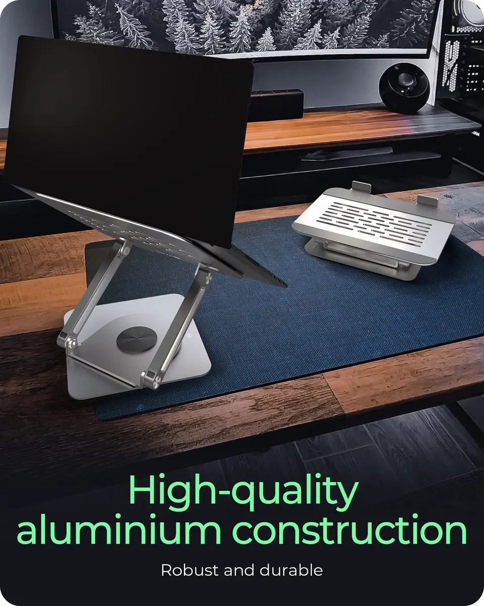 Icy Box IB-NH300-R Laptopstandaard - Draaibaar & verstelbaar - 17 Inch - Zilver - afbeelding 6 van 6
