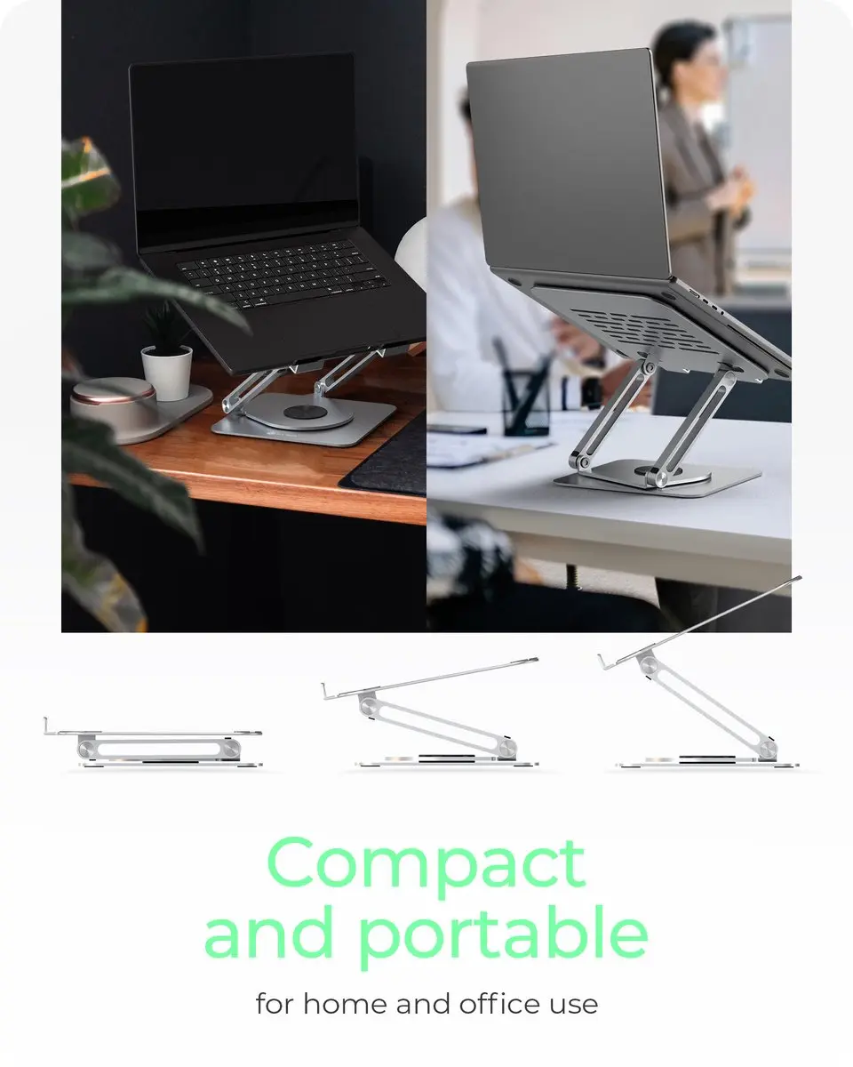 Icy Box IB-NH300-R Laptopstandaard - Draaibaar & verstelbaar - 17 Inch - Zilver