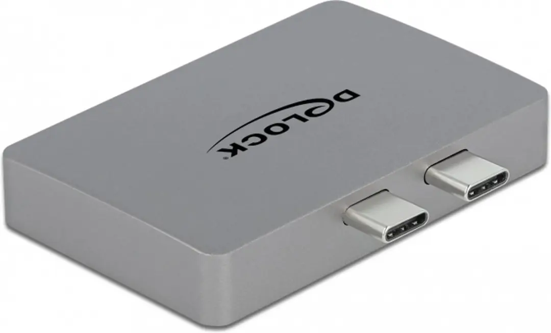 Delock Dual HDMI Adapter 4K 60Hz PD 3.0 - Grijs