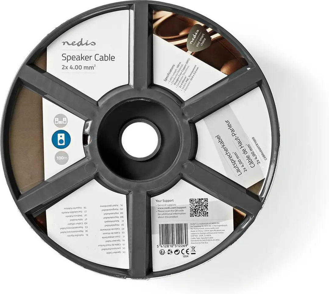 Nedis Speaker-Kabel CABR4000TR1000 - 2x4.00mm² - 100m - Koper