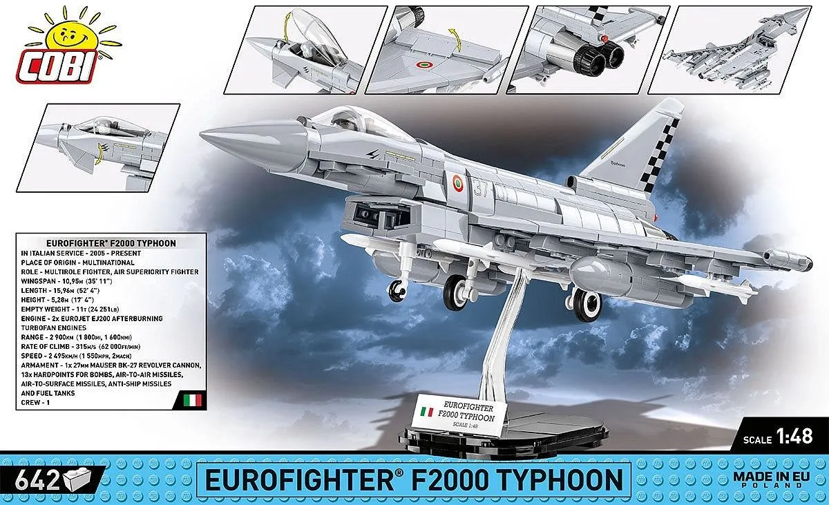 Cobi Eurofighter F2000 Typhoon Italië - 642 Stukken - Meerkleurig