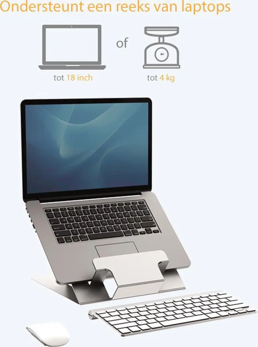 Fellowes Hylyft Laptopstandaard 5010501 - Zilver - 18 Inch