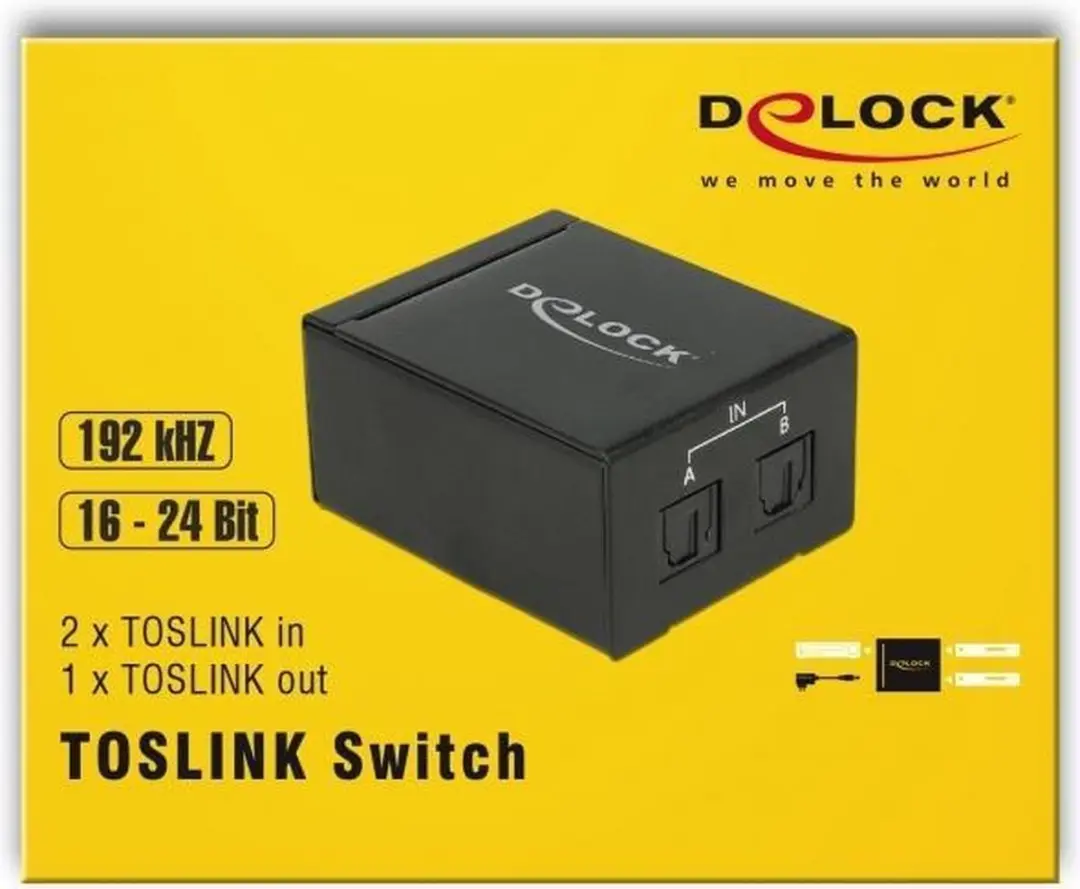 Delock Toslink Audio Schakelaar 2x1 - Zwart