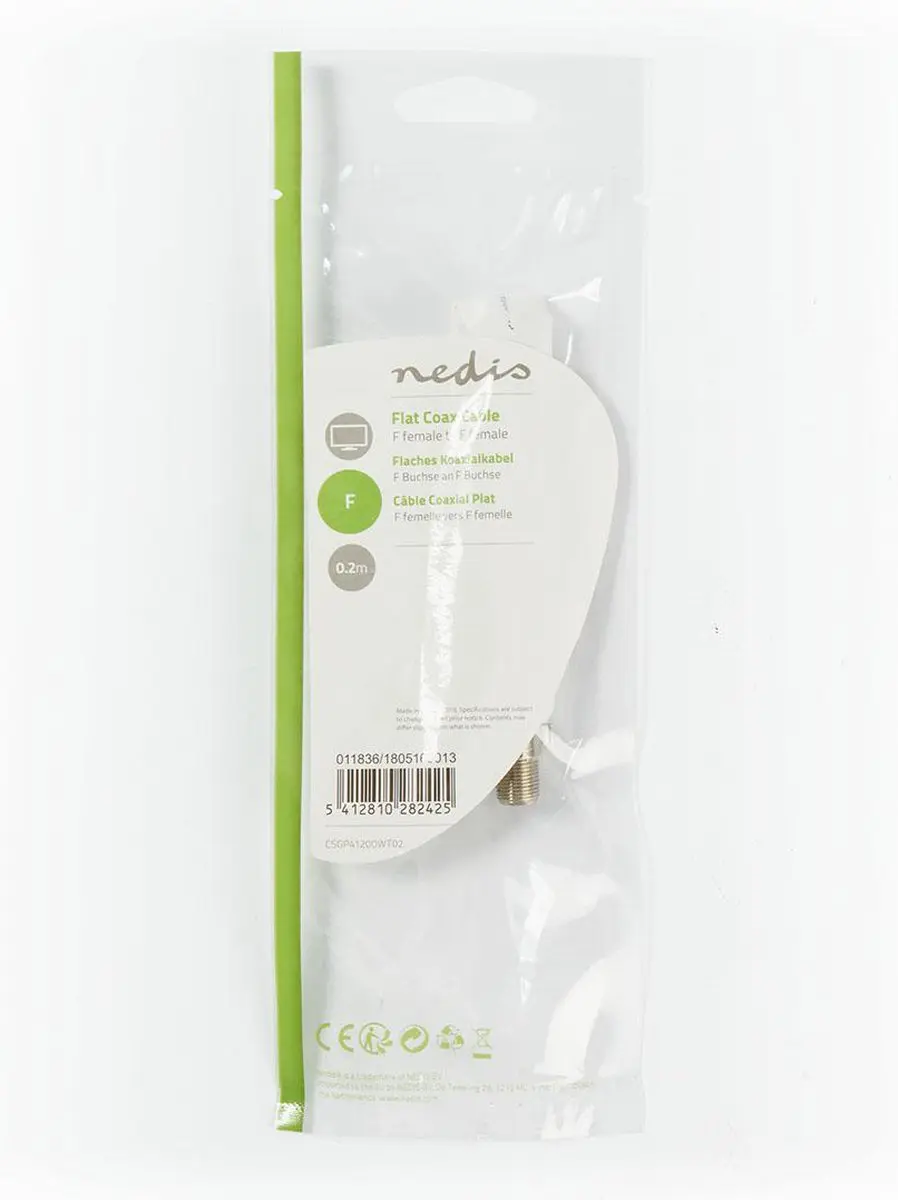 Nedis CSGP41200WT02 Antennekabel F-Female - 0,20m - Wit