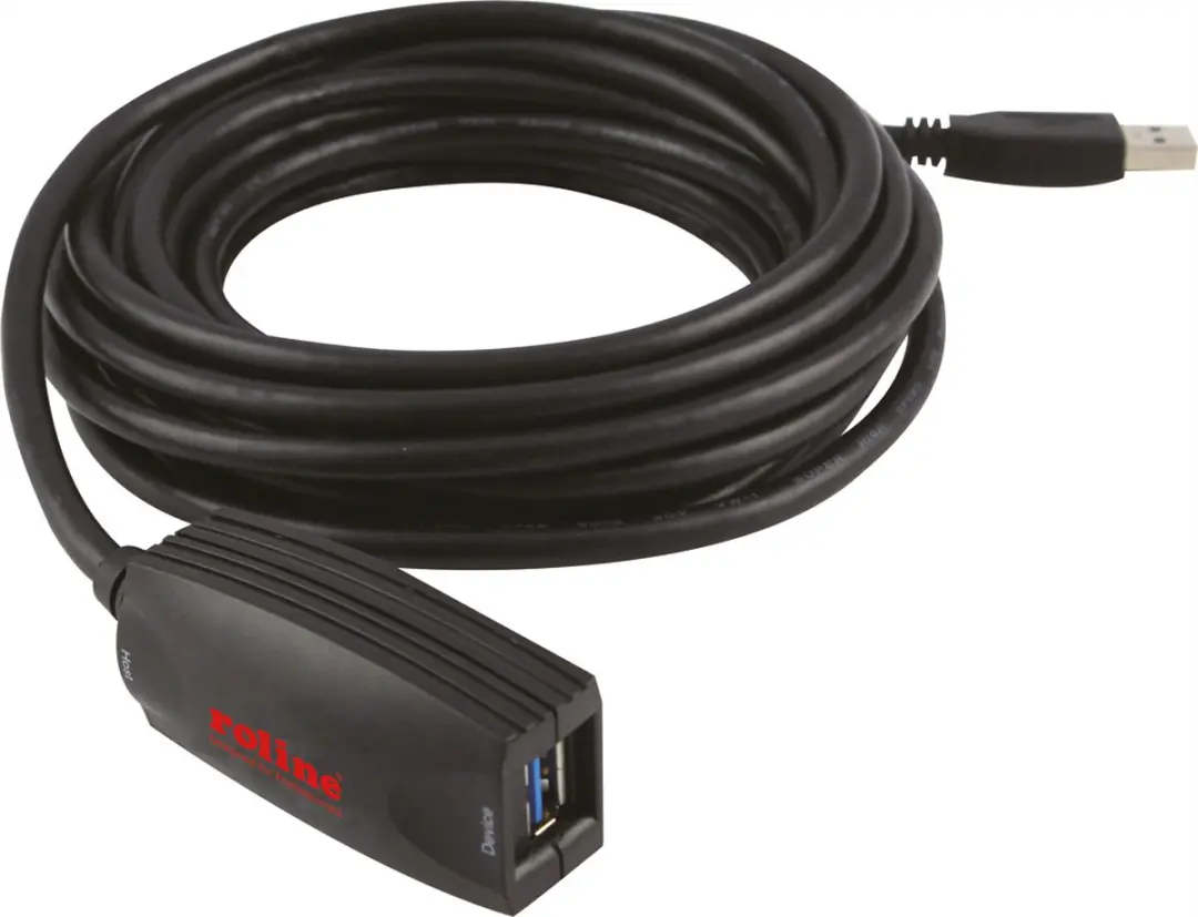 Roline USB 3.2 Gen 1 Actieve Repeater Kabel 5m - Zwart