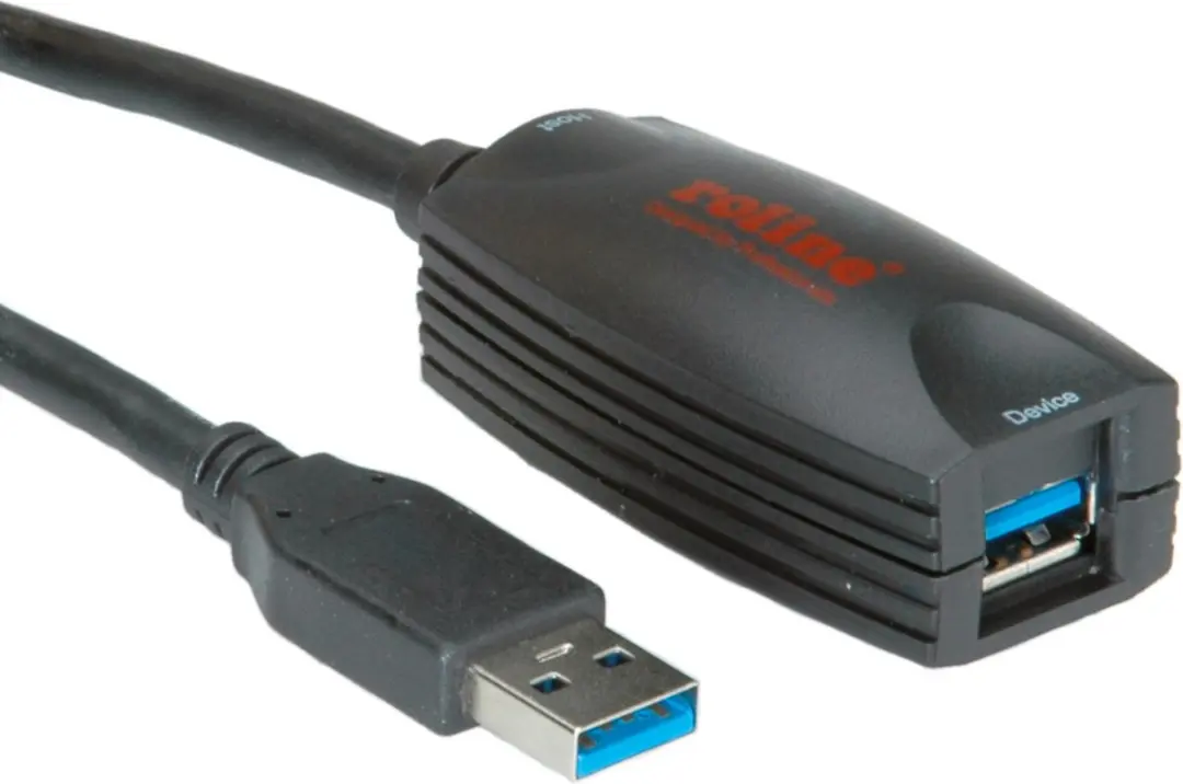 Roline USB 3.2 Gen 1 Actieve Repeater Kabel 5m - Zwart