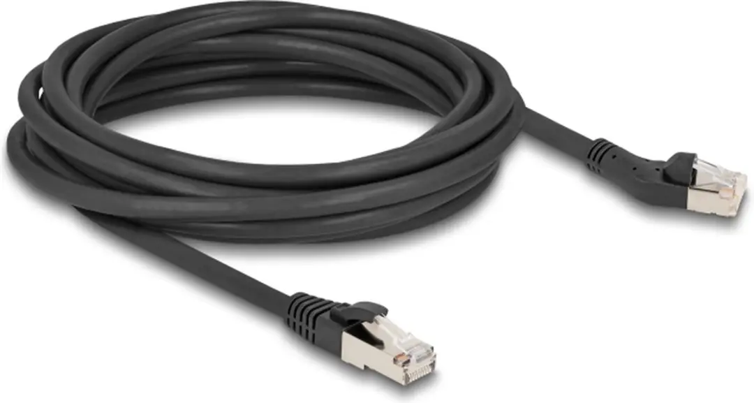 Delock RJ45 Cat.8.1 Netwerkkabel 45° Links - 5m - Zwart