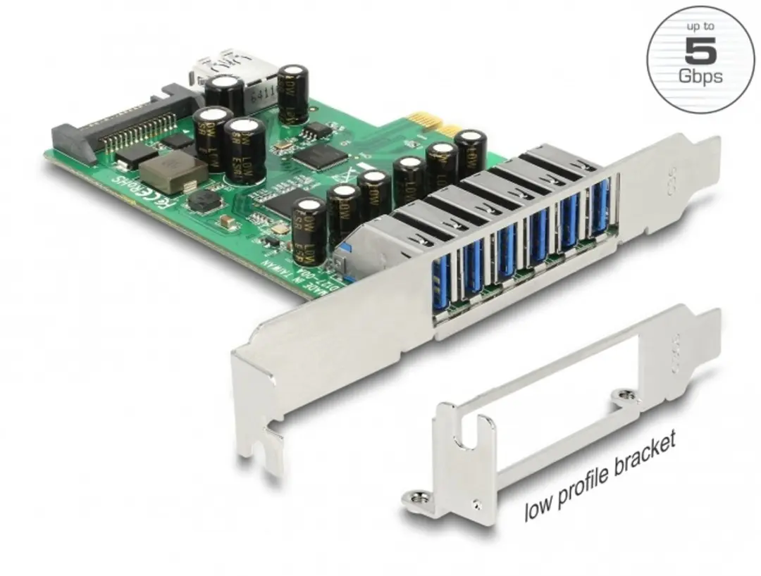 Delock 89377 PCIe Kaart 6x USB 5Gbps Type-A