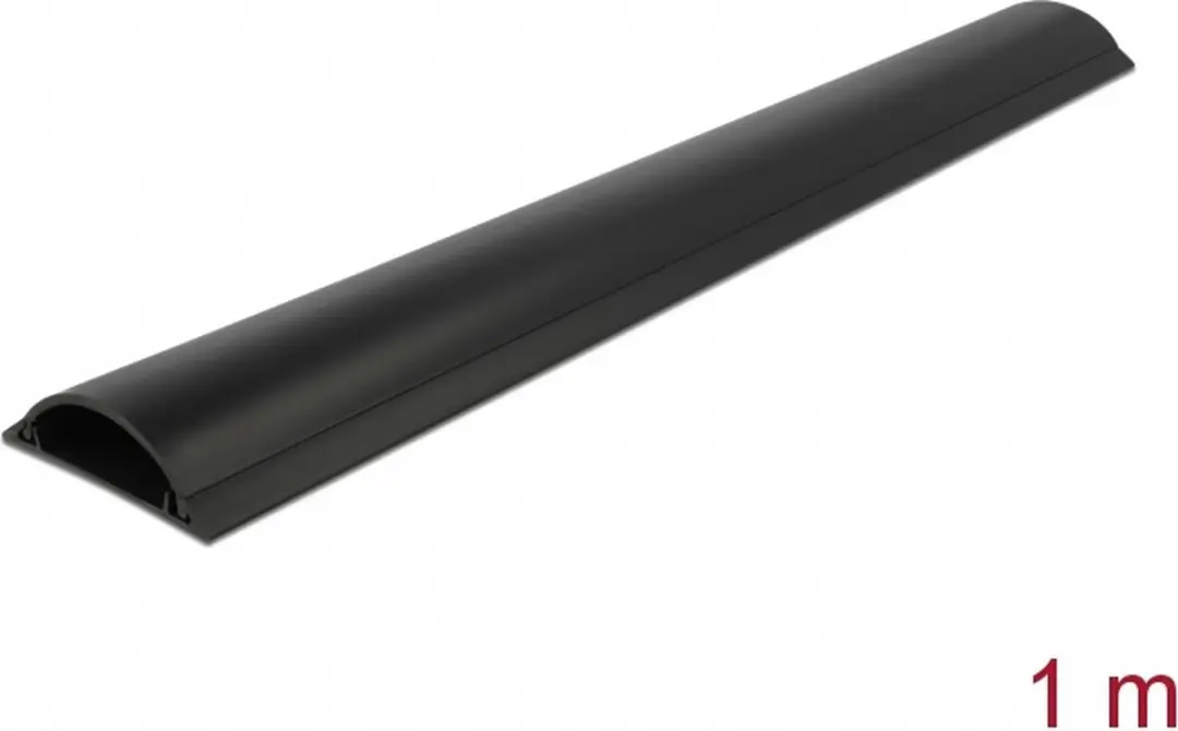 Delock Kunststof Kabelgoot Half-Rond 100x7cm - Zwart
