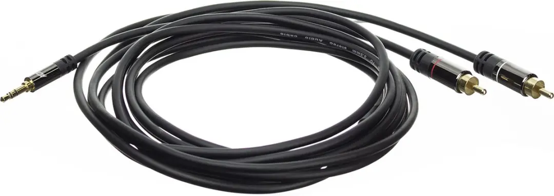 ACT AC3605 Audiokabel 1.5m - 3.5mm Jack naar 2x Tulp - Zwart