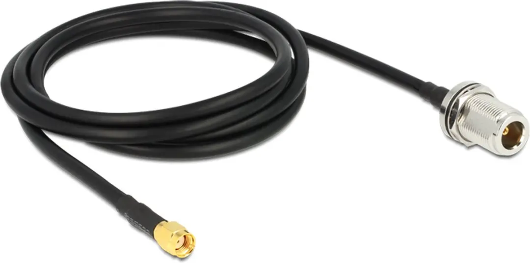 Delock N(v)-RP-SMA(m) Inbouwkabel LMR195 50 Ohm - 1,5m - Zwart
