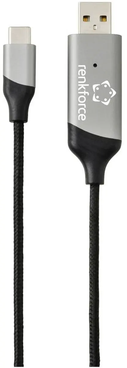 Renkforce RF-7116126 USB 2.0 Data Link-kabel 2m - USB-C naar USB-A - Zwart