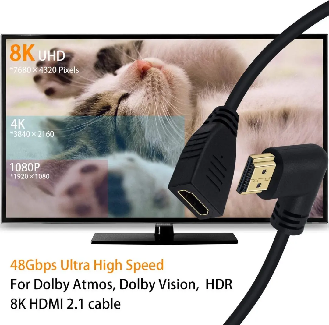 NÖRDIC HDMI-N5025 HDMI-adapter M-V - 8K60Hz/4K120Hz 48Gbps - Zwart