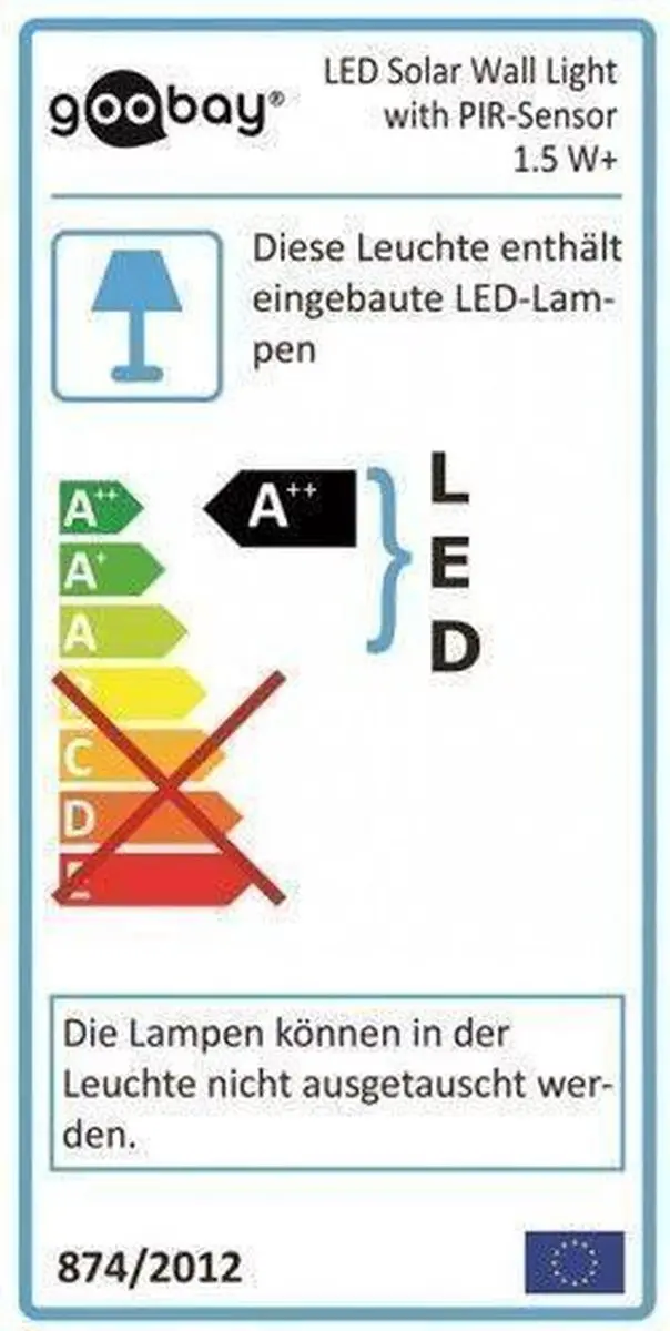 Goobay 45802 LED Wandlamp met Bewegingsensor - 1,5W Wit