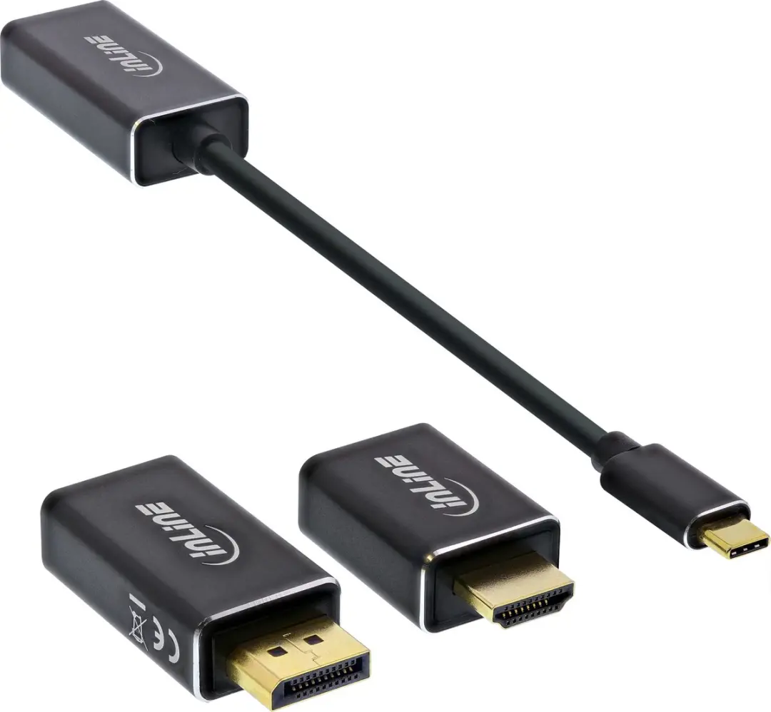 InLine USB Display Converter Set 6-in-1 64109B - 4K/60Hz Zwart