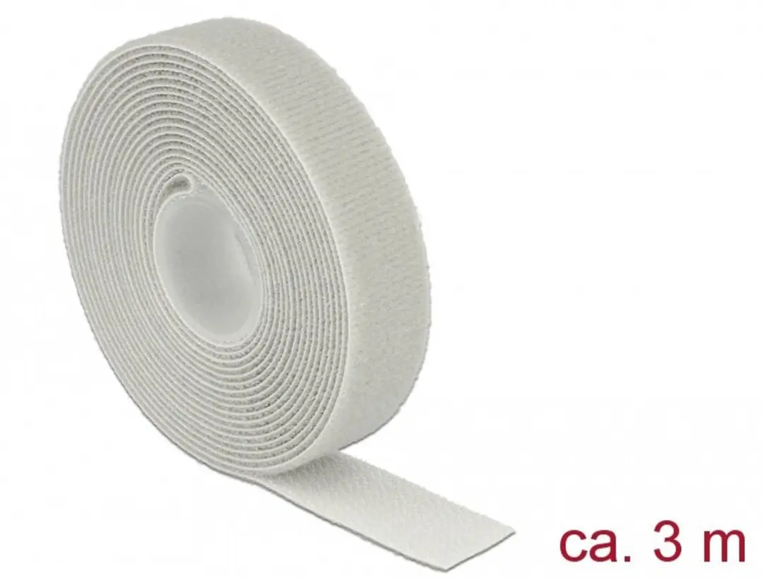 Delock Klittenband Rol 20mm - Grijs - 3m