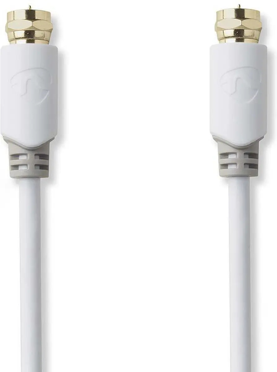 Nedis F-Male Antennekabel 75 Ohm - 5m - Verguld - Wit