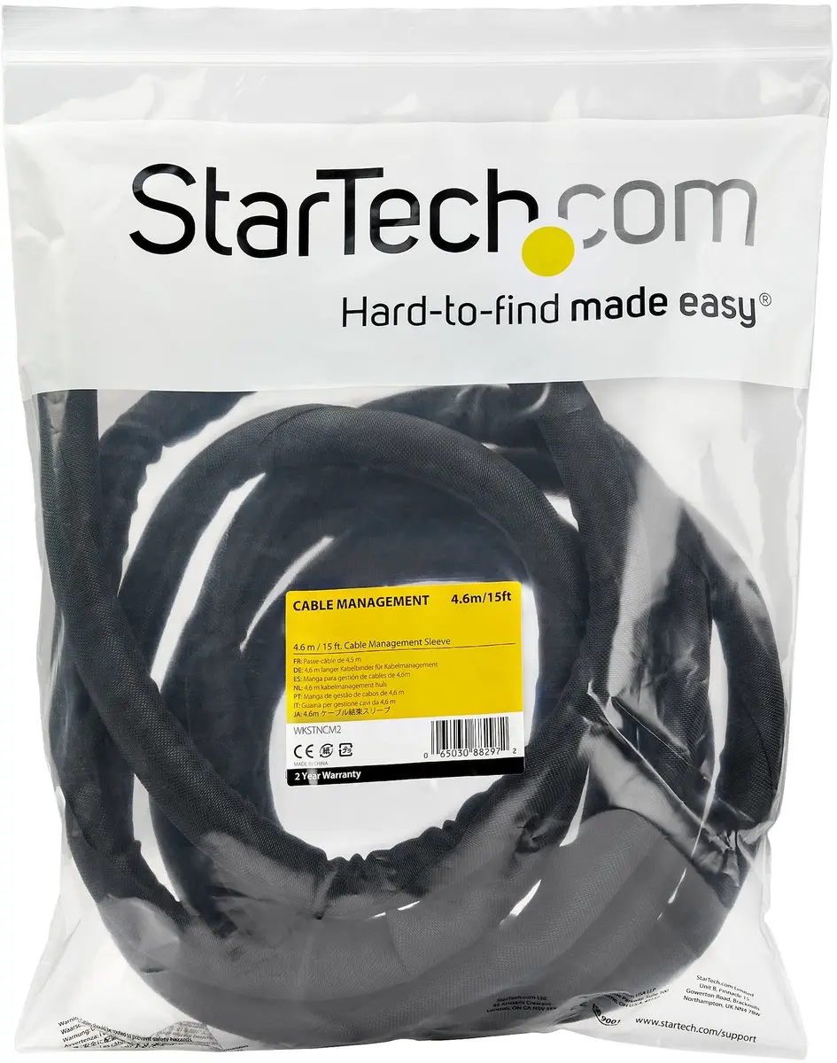 Startech WKSTNCM2 Kabelmanagement Huls 4,6m - Zwart