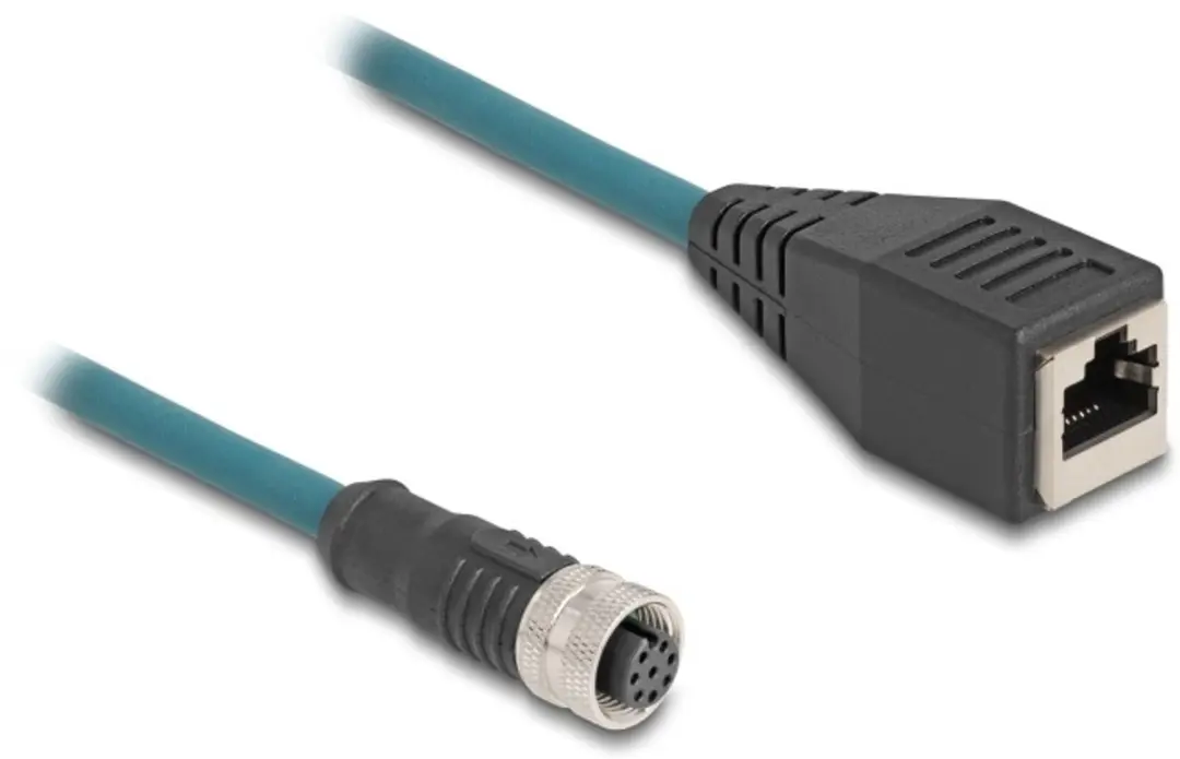 Delock M12 8-pins A-gecodeerd Industriële Netwerkkabel CAT5e 0,5m
