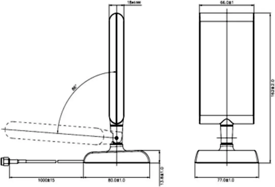 Delock LTE Antenne SMA 2-4 dBi - 1m - Zwart