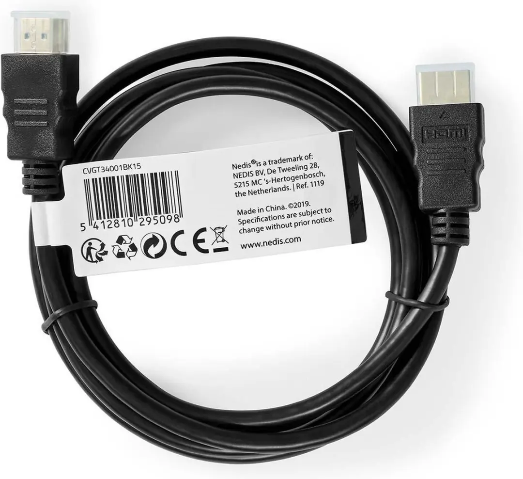 Nedis High Speed HDMI-Kabel CVGT34001BK15 - 1.5m - Zwart