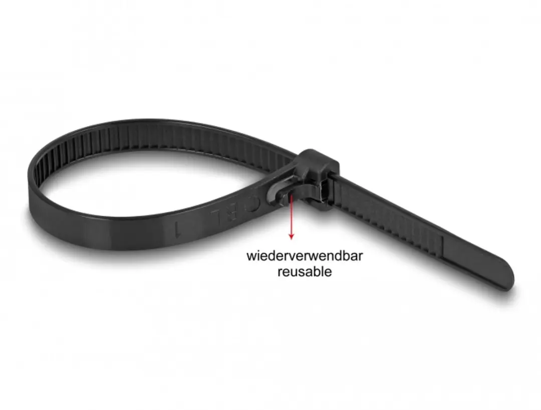Delock Herbruikbare Kabelbinders 150x7,5mm - 100 Stuks - Zwart
