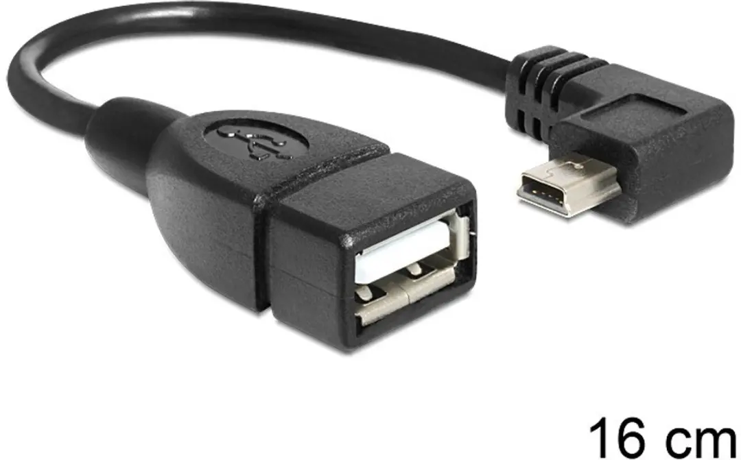 Delock USB OTG Kabel mini naar USB-A 16cm - Zwart