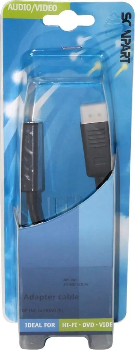 Scanpart DisplayPort naar HDMI Adapter 4K - Zwart