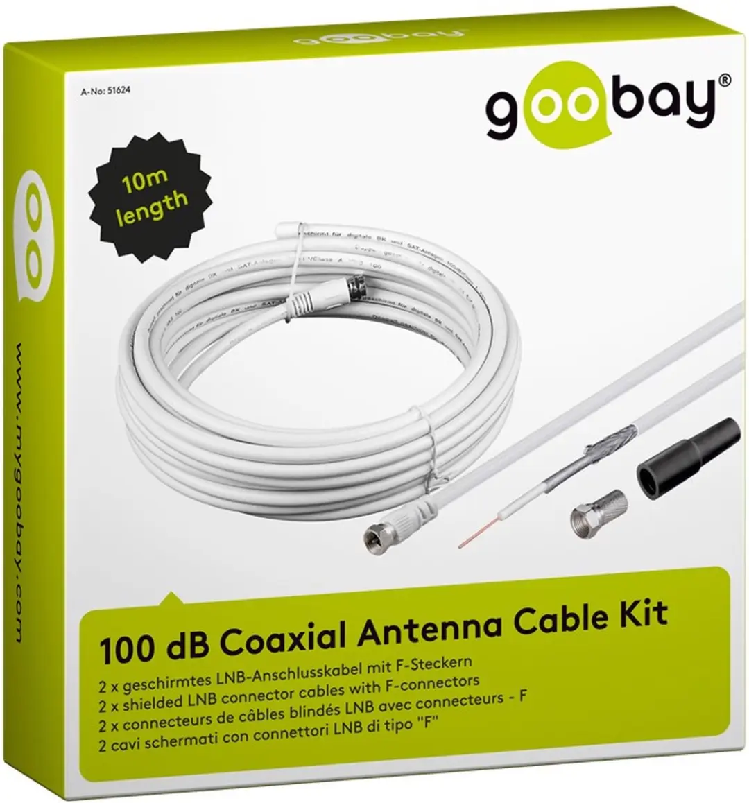 Goobay Coaxkabel Installatieset 10m - Wit