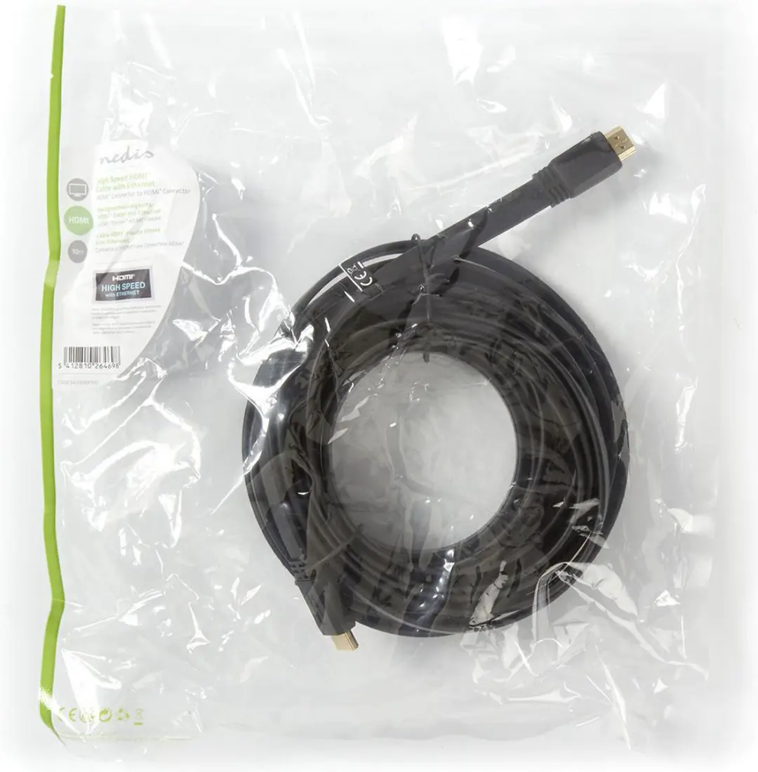 Nedis HDMI-Kabel CVGP34100BK20 4K 10.2Gbps 2m - Plat - Zwart