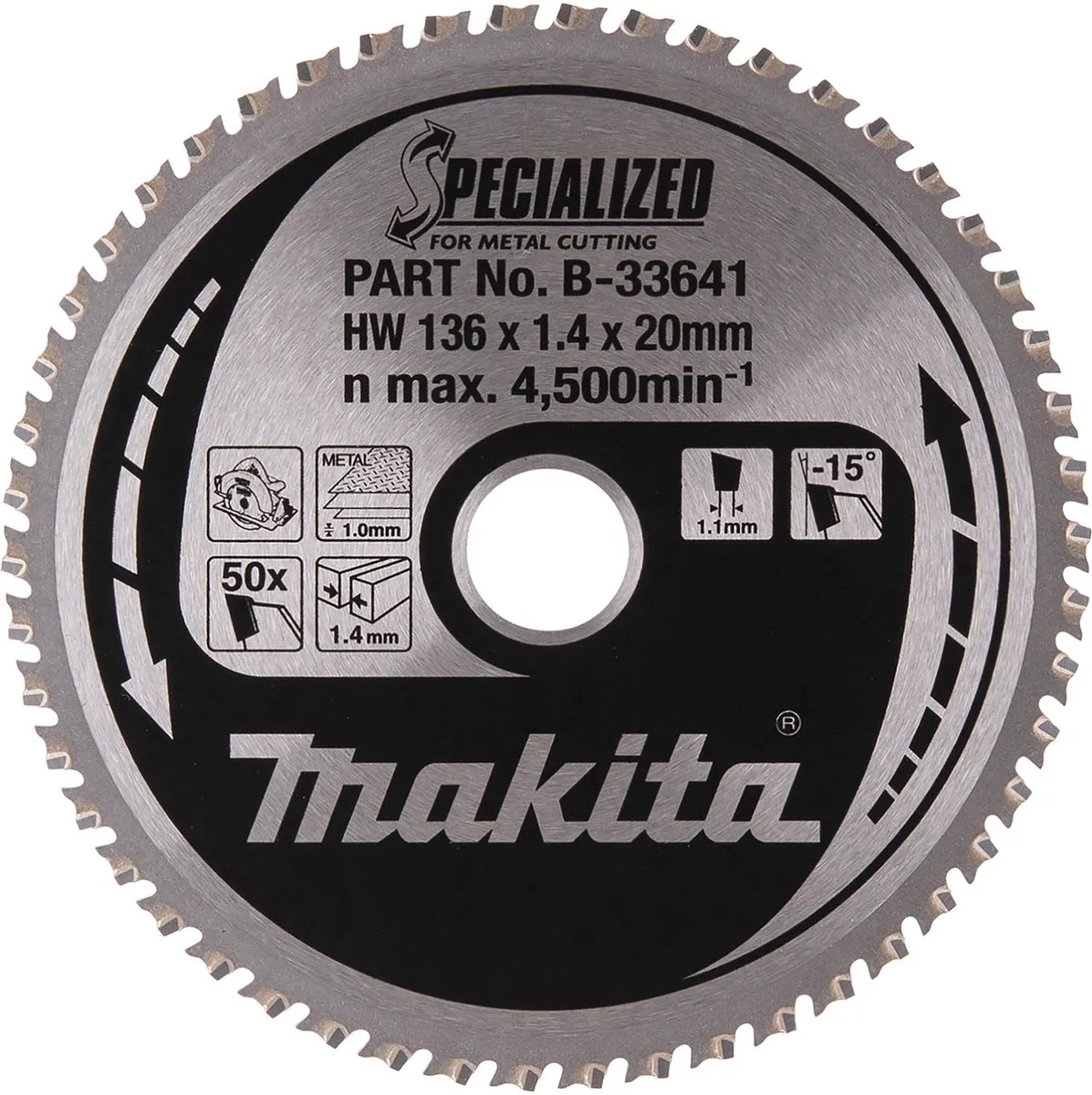 Makita Specialized Zaagblad 136x20x50Z