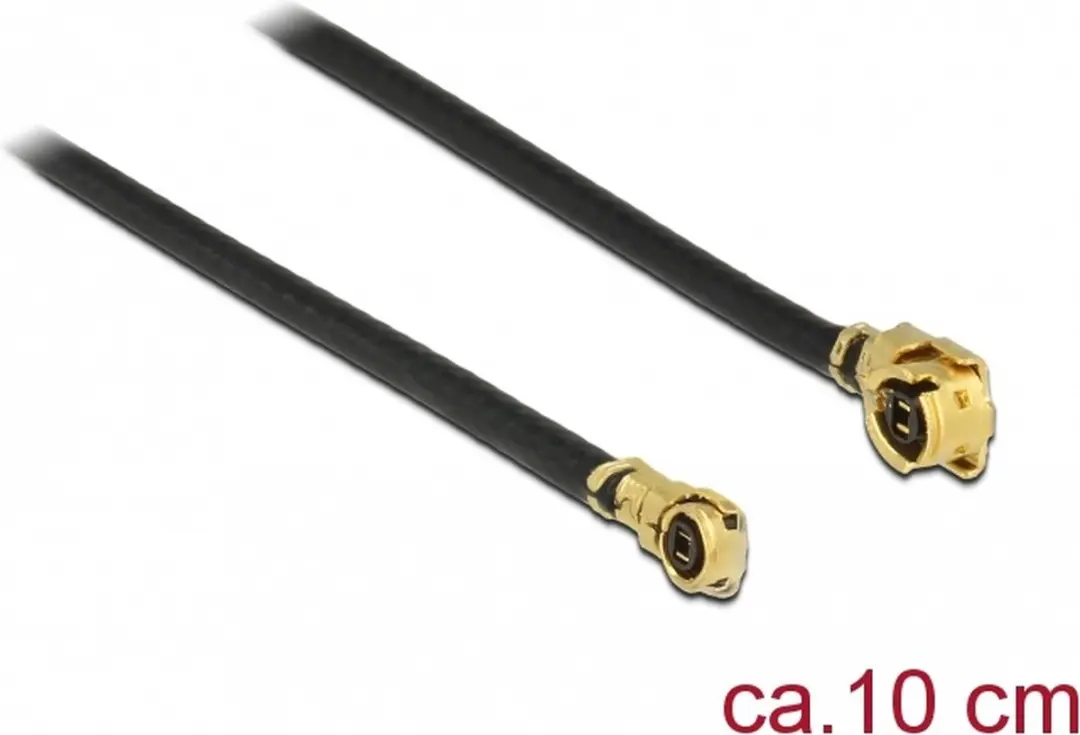 Delock MHF I (v) - MHF 4L (v) Kabel Micro Coax 1,13mm 50 Ohm - 0,10m - Zwart