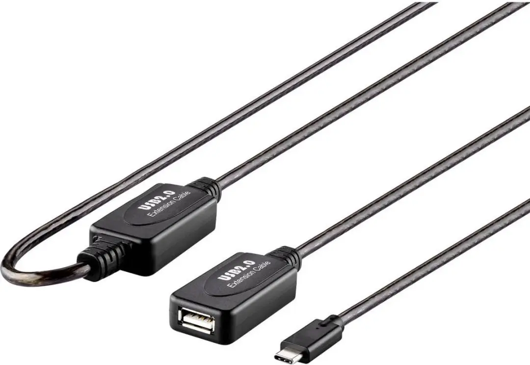 Renkforce RF-5067256 USB-C naar USB-A Kabel 10m - Actief Zwart