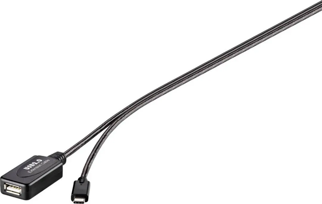 Renkforce RF-5067256 USB-C naar USB-A Kabel 10m - Actief Zwart