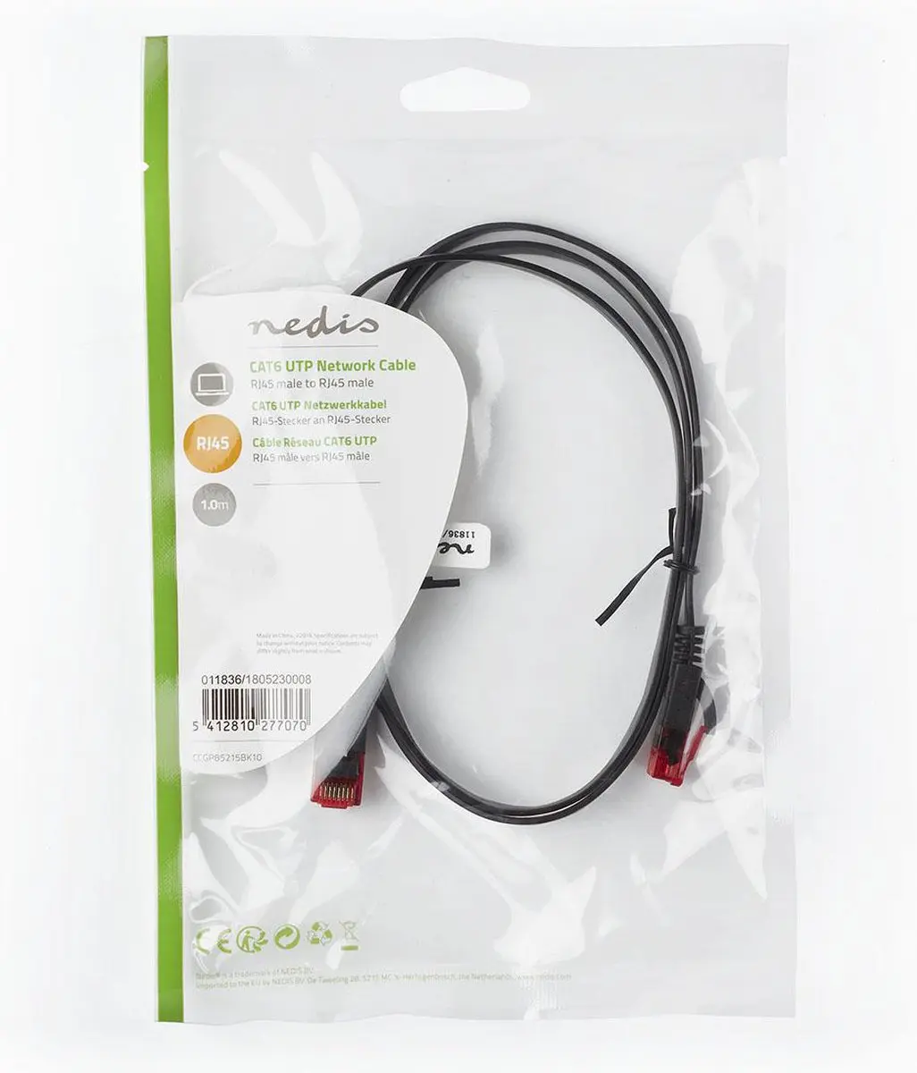 Nedis CAT6 Netwerkkabel RJ45 Male 1m - Zwart