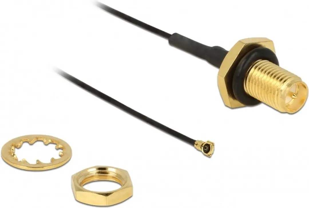 Delock MHF 4(v) RP-SMA(v) Kabel 0,10m