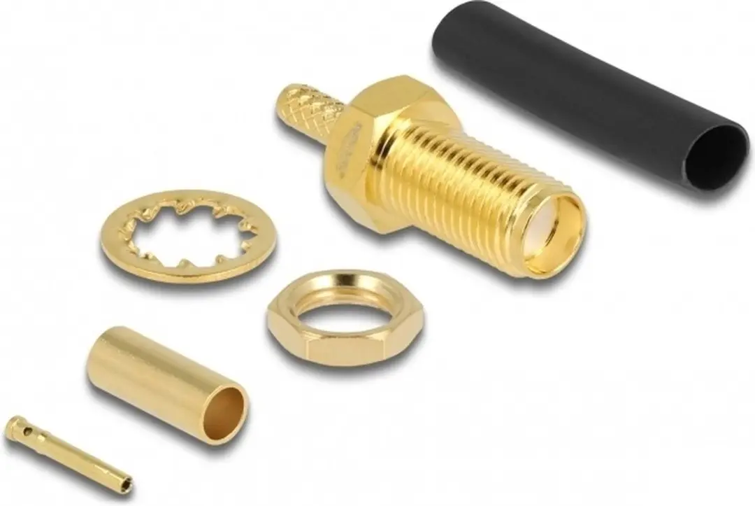 Delock SMA Male Bulkhead voor RG-174/RG-316 - Zwart