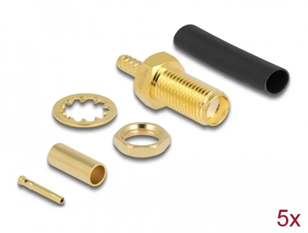 Delock SMA Male Bulkhead voor RG-174/RG-316
