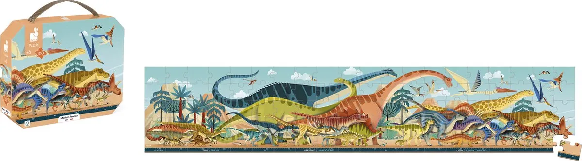 Janod Dino Puzzel 100 Stukjes - Dinosaurus