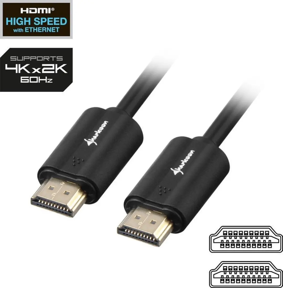Sharkoon HDMI Kabel 4K 7.5m - Zwart