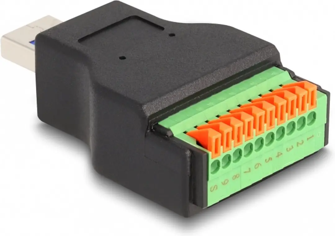 Delock USB 3.2 Gen 1 Type-A naar Terminalblok Adapter - Zwart/ Groen