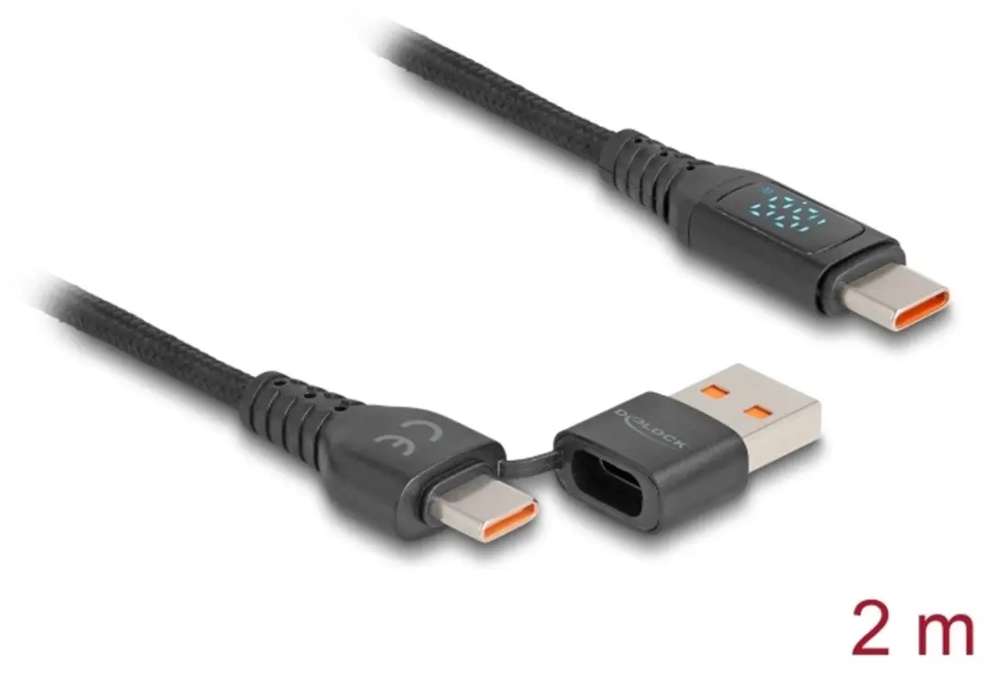 Delock USB-C naar USB-A 140W Opladerkabel 1.2m