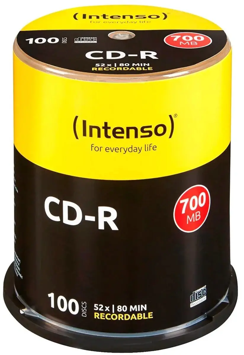 (Intenso) CD-R disc - 80 min / 700 MB - 52x speed - cakebox 100 stuks